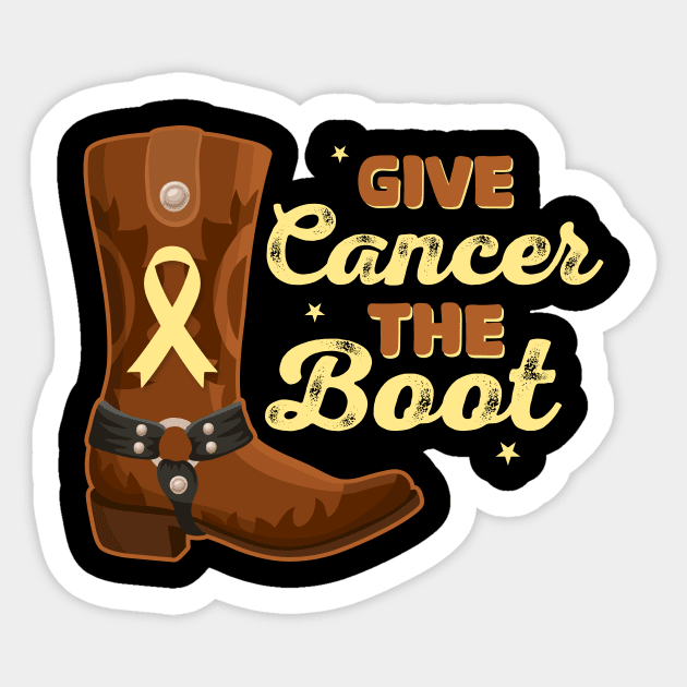 Give cancer the boot Sticker by Warmth Saga